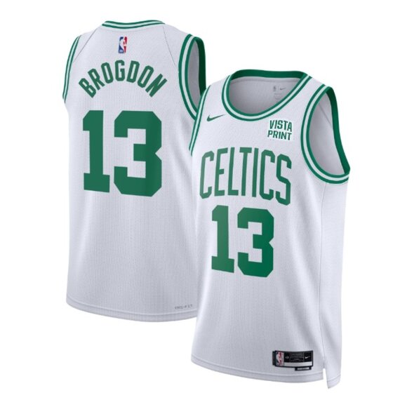 NWT - Celtics Malcolm Brogdon Nike White Vistaprint Swingman Association Edition - Picture 1 of 8